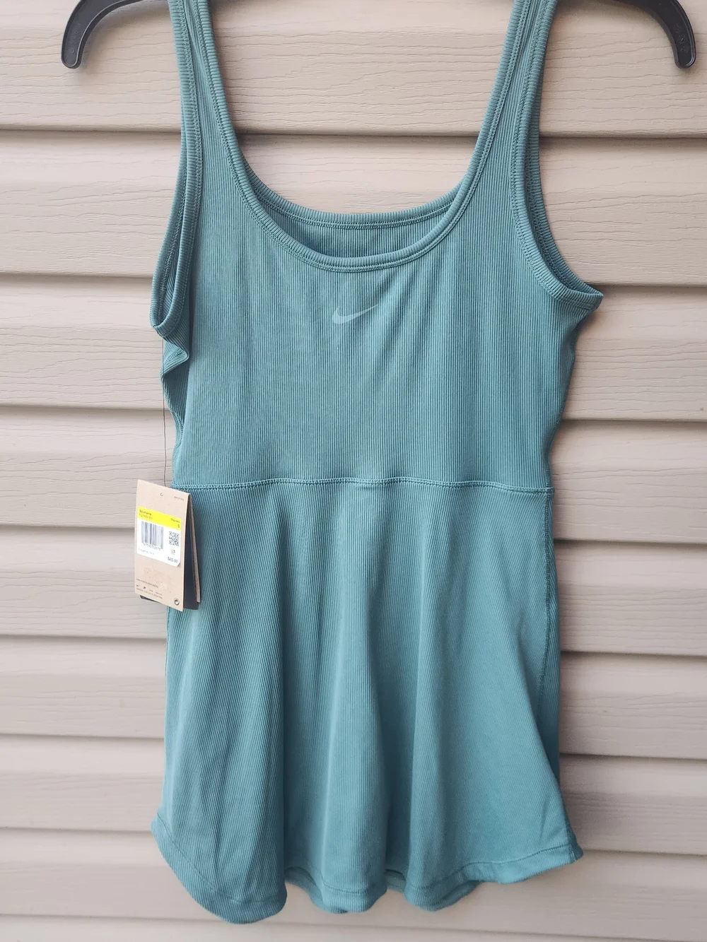 Nike Teal Scoop Neck Ribbed Mini Dress